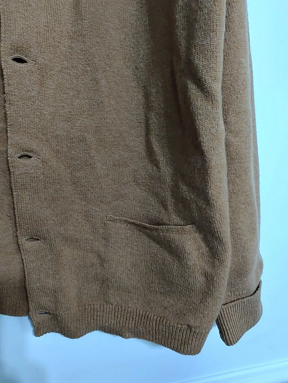 Vintage 60s Alan Paine 100% Lambswool Cardigan Mustard Yellow Sz 44 Kurt Cobain
